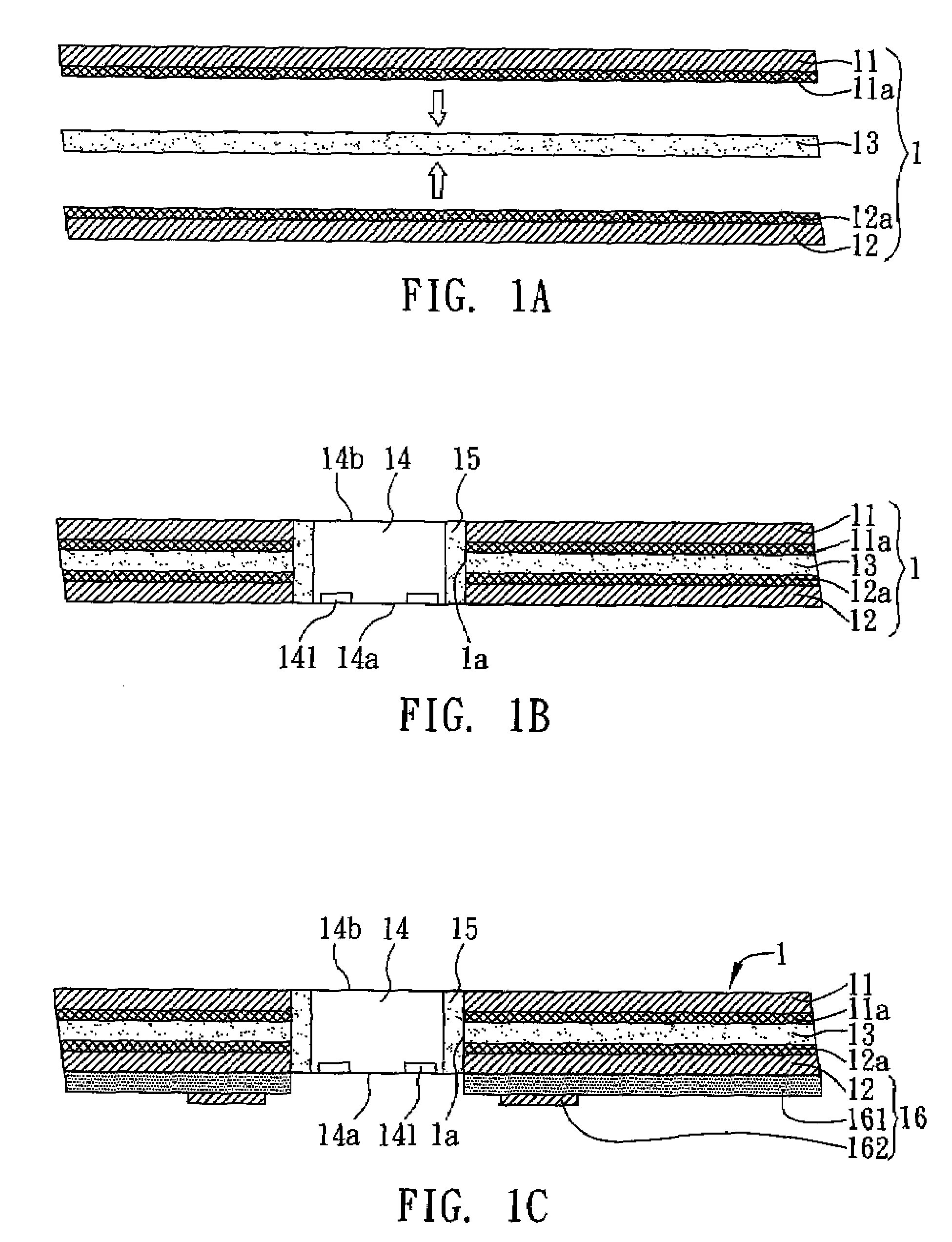 Circuit board structure with embedded electronic components