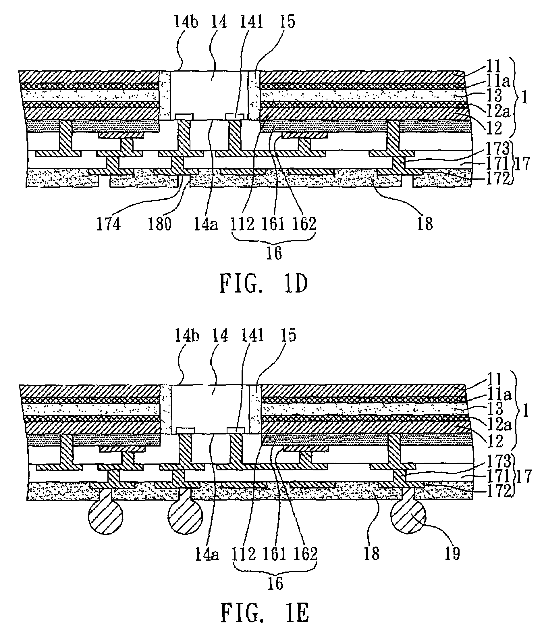Circuit board structure with embedded electronic components