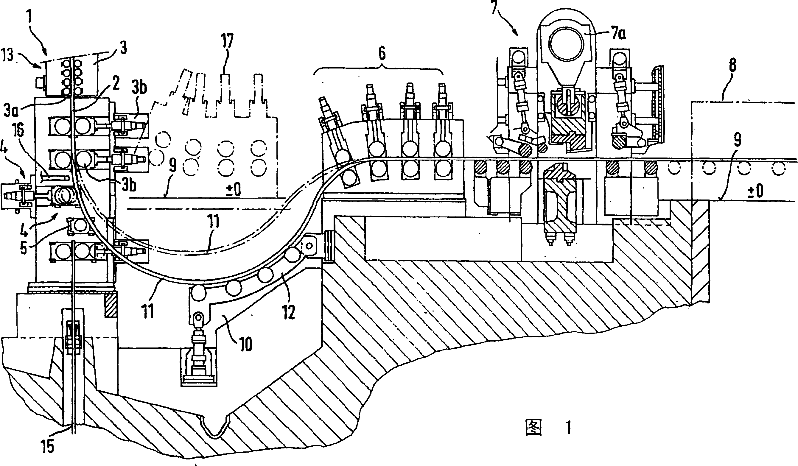 Method for the continuous rolling of continuous casting billet, and corresponding continuous casting machine