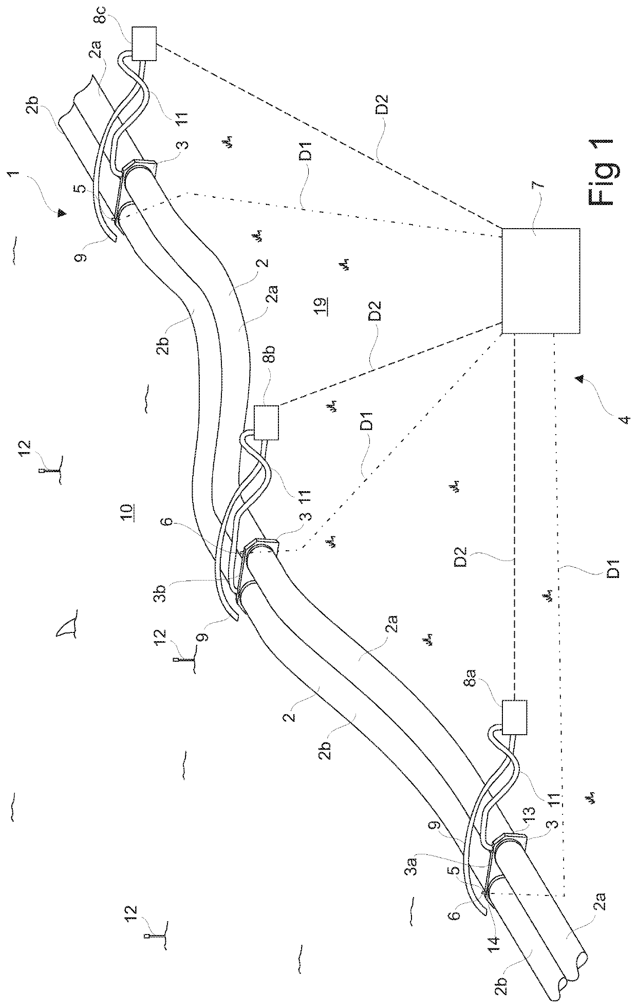 Portable flood barrier system and method of monitoring said system