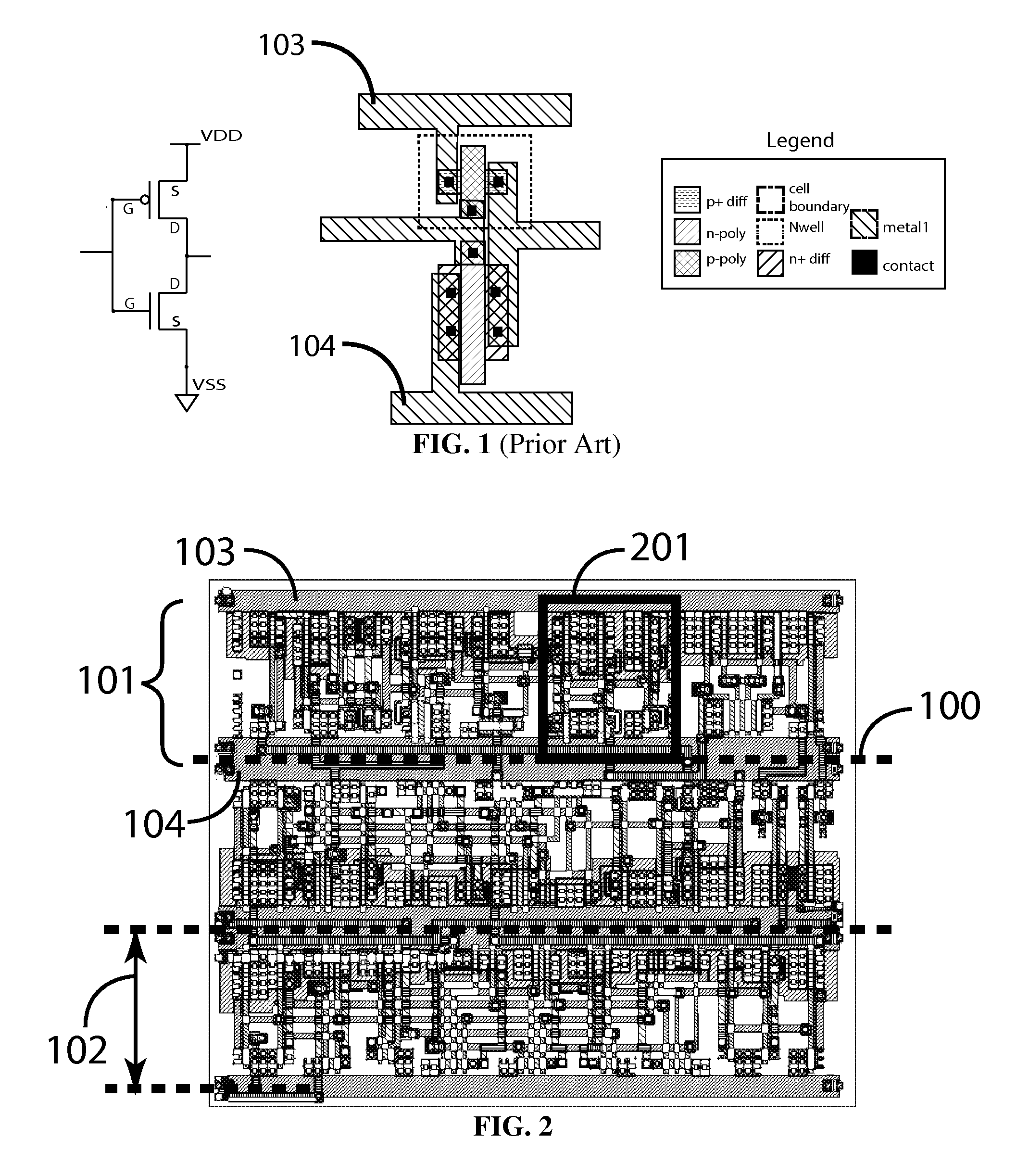 Row based analog standard cell layout design and methodology