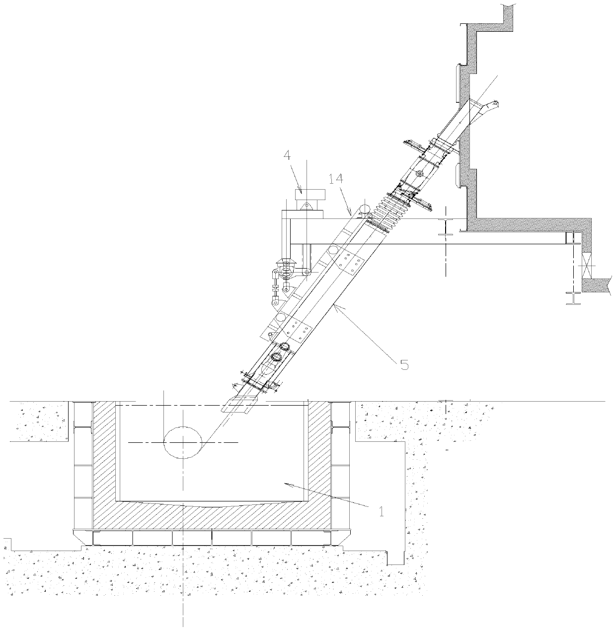 An online position adjustment device for zinc boiler nose