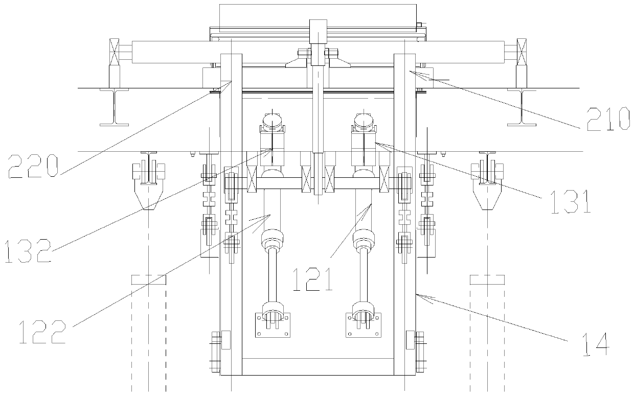 An online position adjustment device for zinc boiler nose