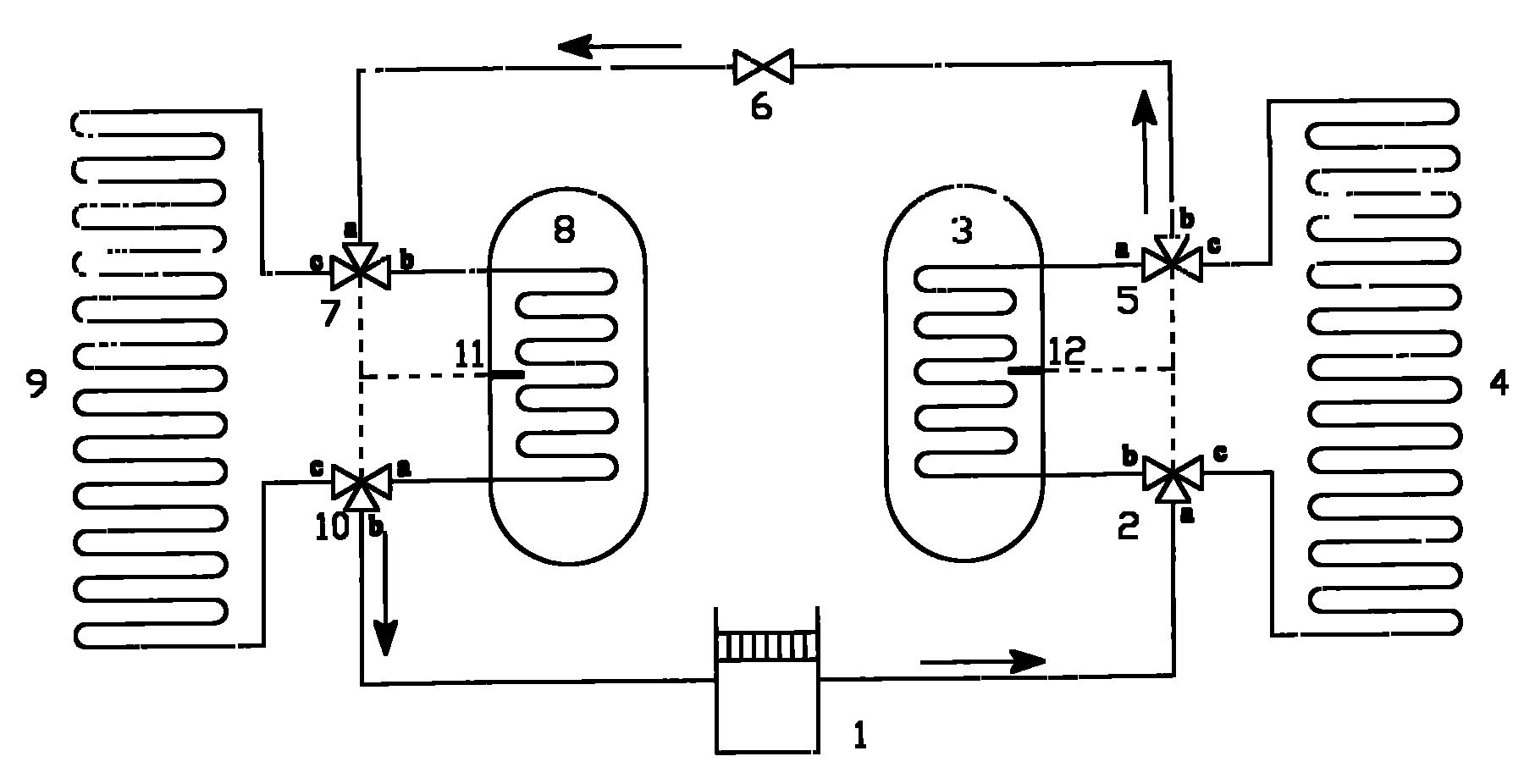 Cold and hot water supplying method of energy-saving type double-temperature drinking machine