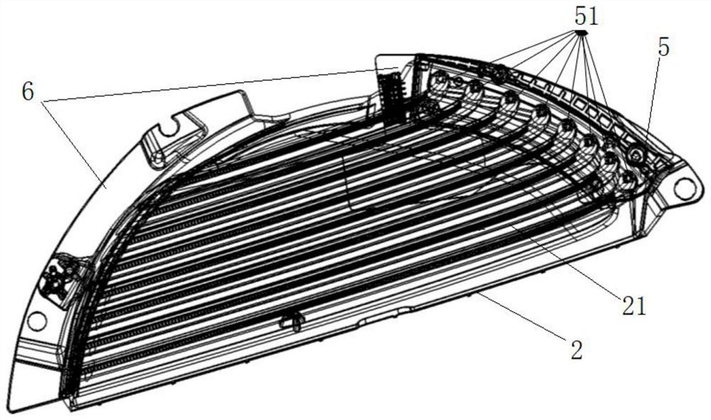 Dynamic running water vehicle lamp and vehicle