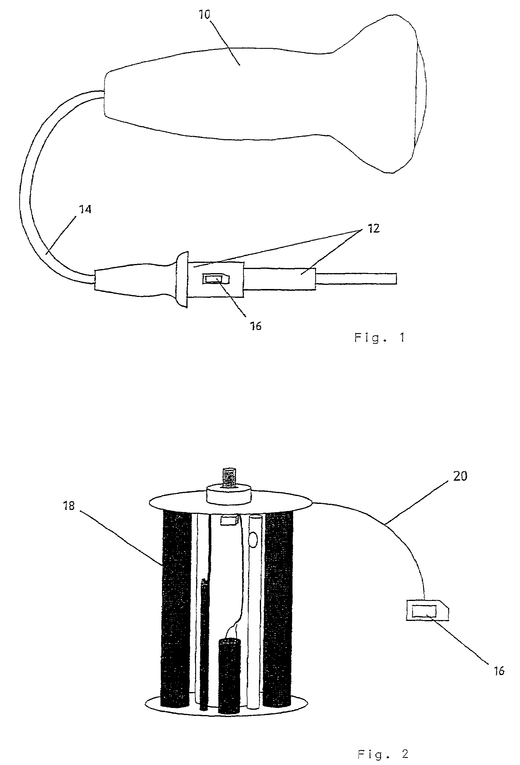 Apparatus for administering acoustic shock waves having a removable and replaceable component with a data storage medium