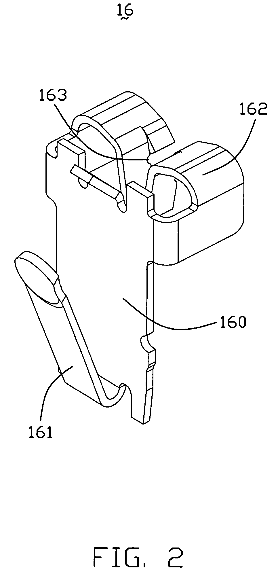Switch with electrical member supported in elastic folded contact