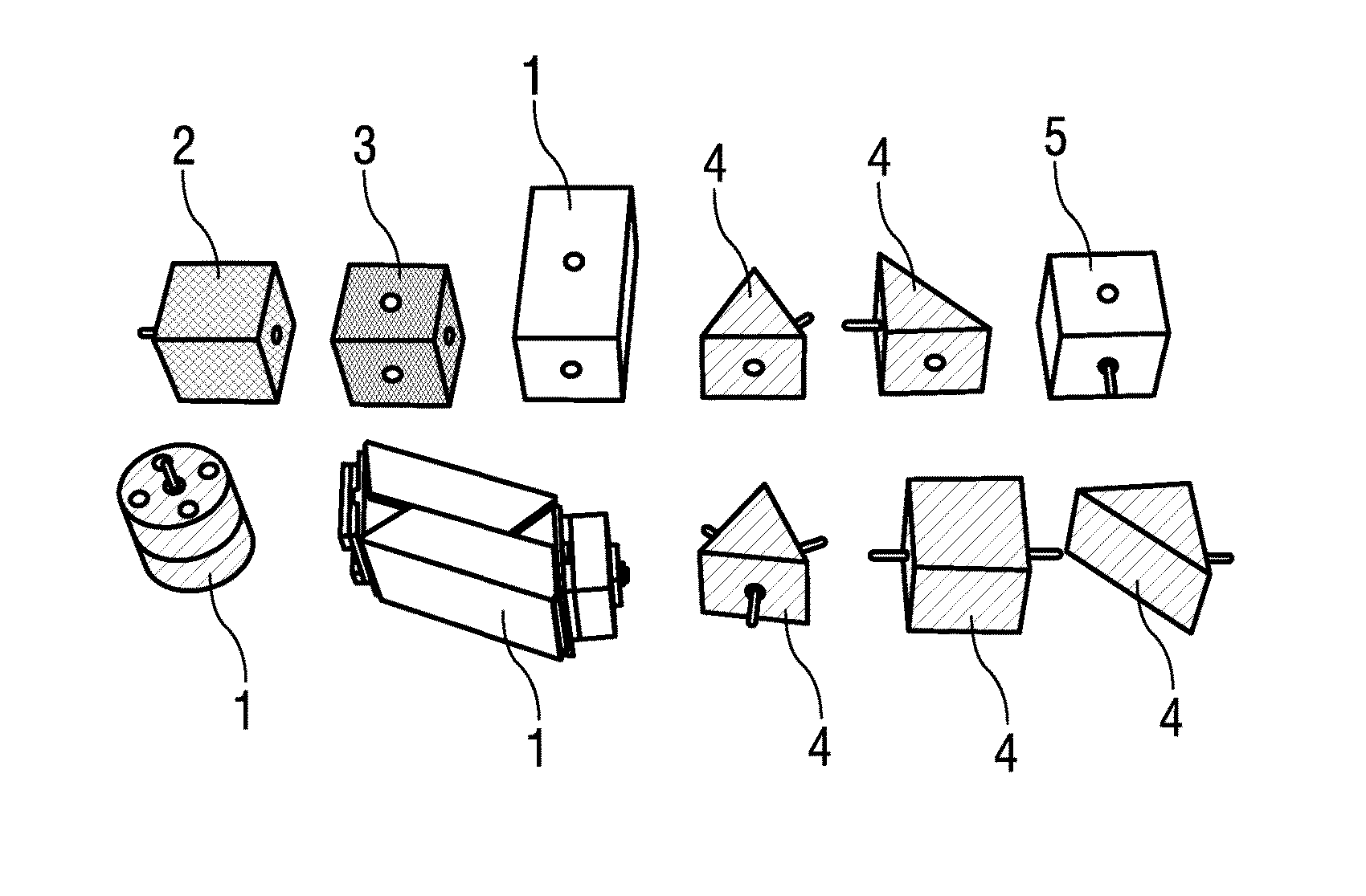 Building block system with moveable modules