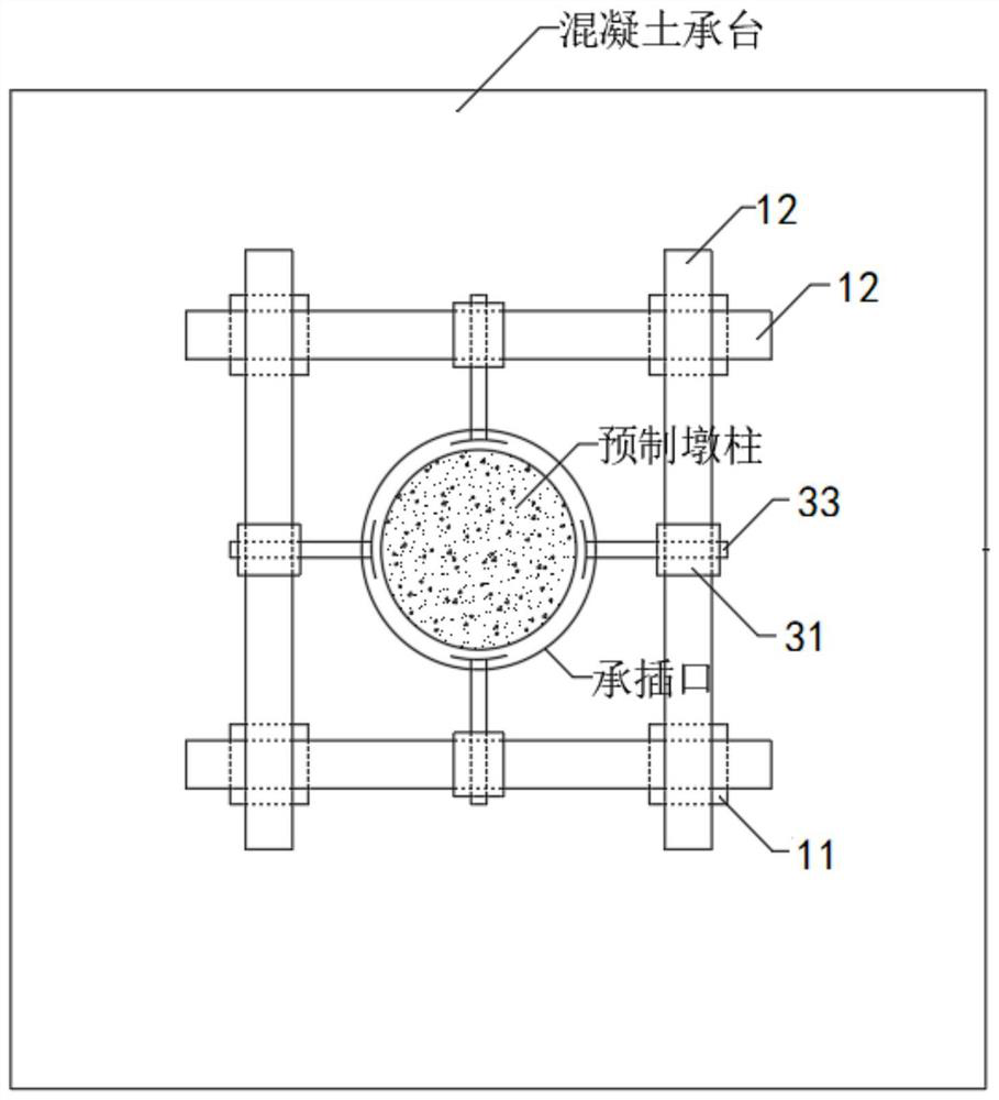 Socket and spigot type prefabricated pier automatic positioning device and operation method
