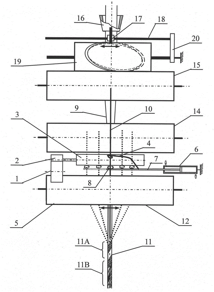 Two-shaft fiber interactive equal-feed composite spinning device, process and application