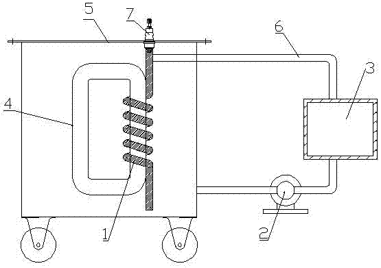 Large-power high-frequency transformer cooling system adopting forced internal guided oil circulation cooling