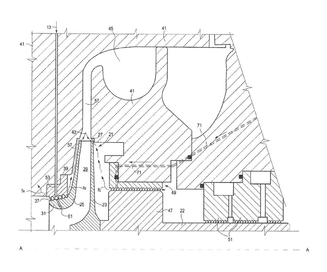 Centrifugal compressor impeller cooling