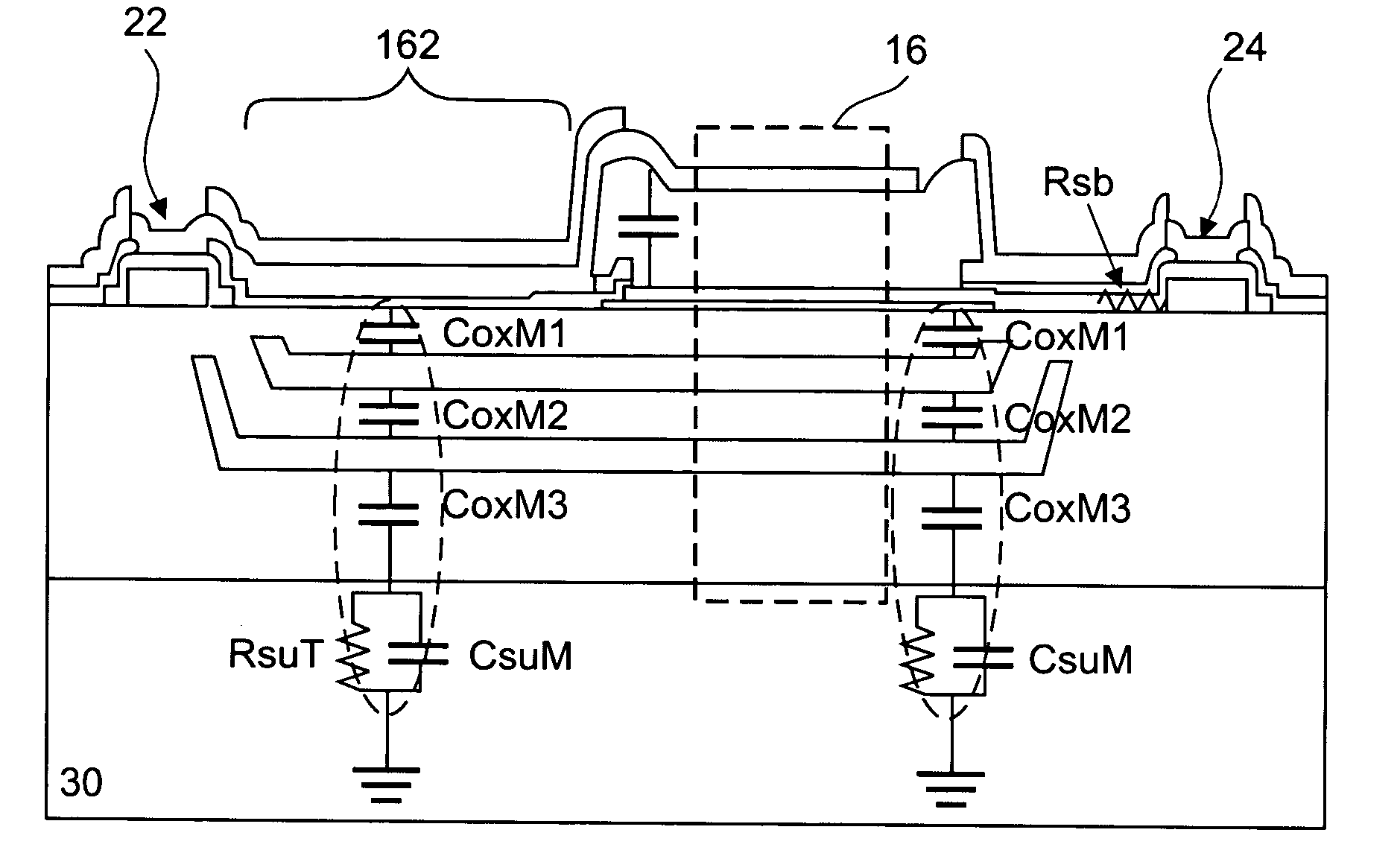 Film bulk acoustic wave resonator with differential topology