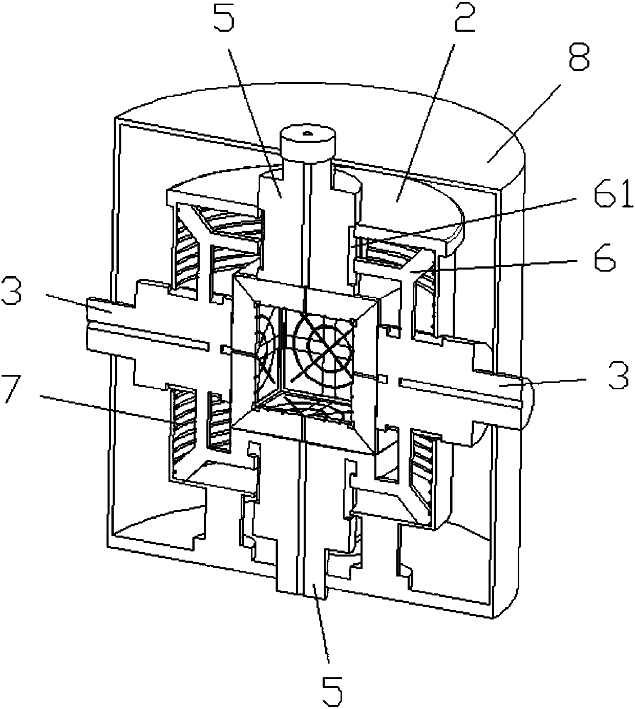 Axial compression loading device and heat-fluid-solid coupling device