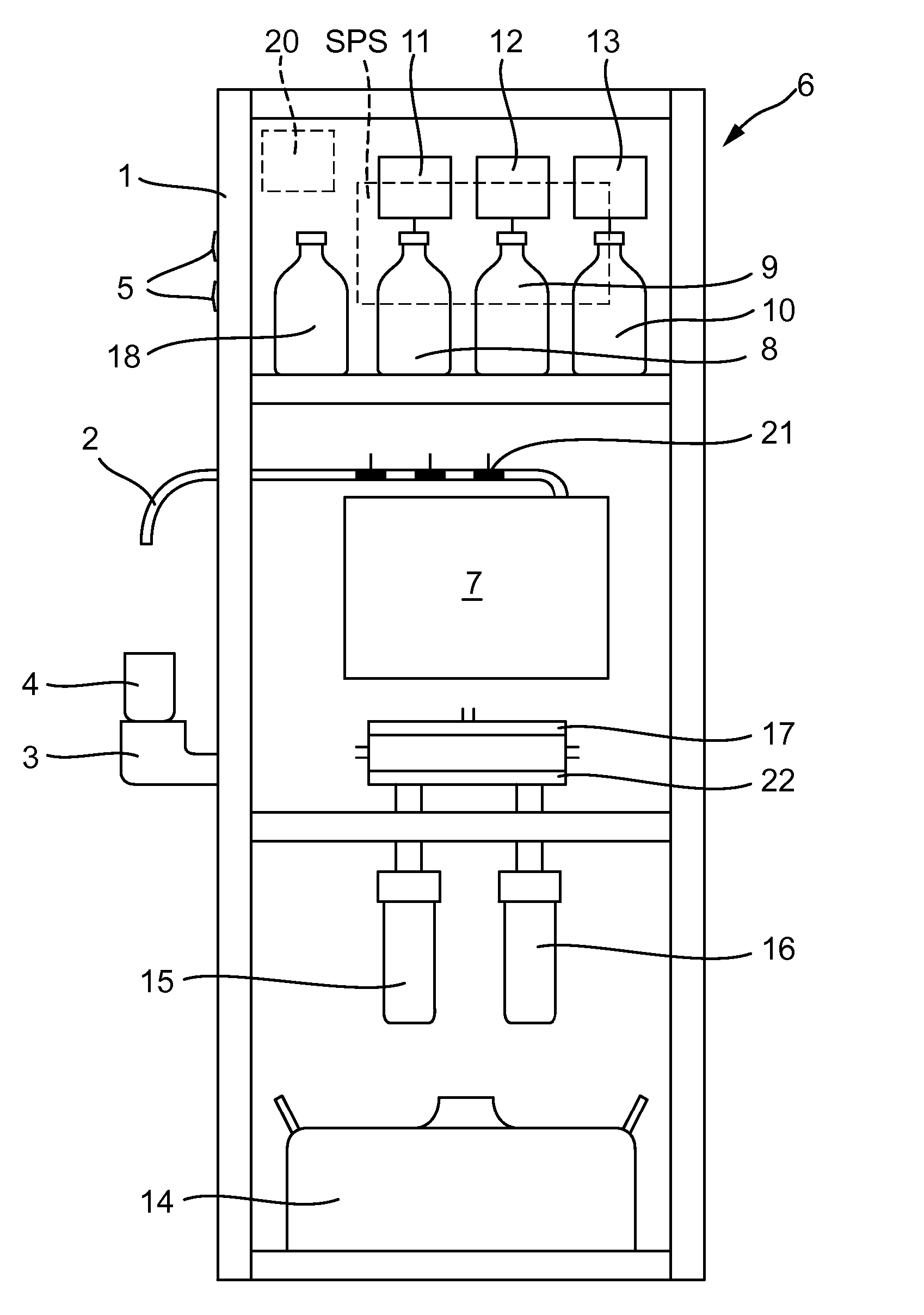 Device and method for the treatment of drinking water