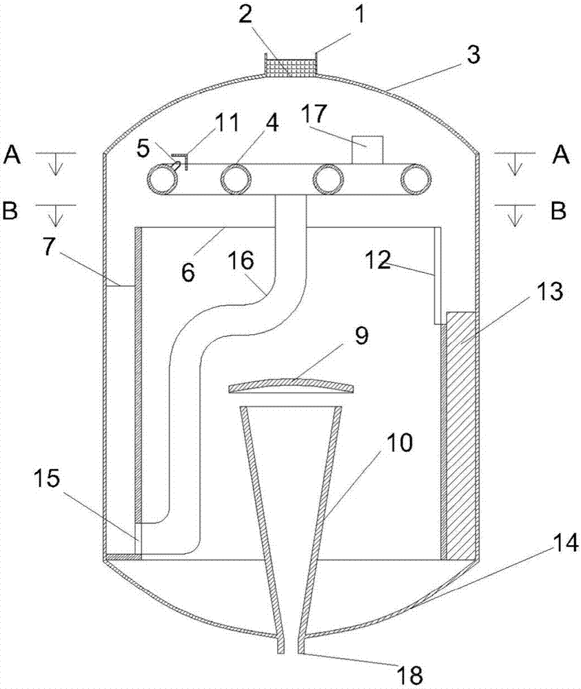 Gas-liquid multistage separation device for gas bearing experiment for incoming flow of pump