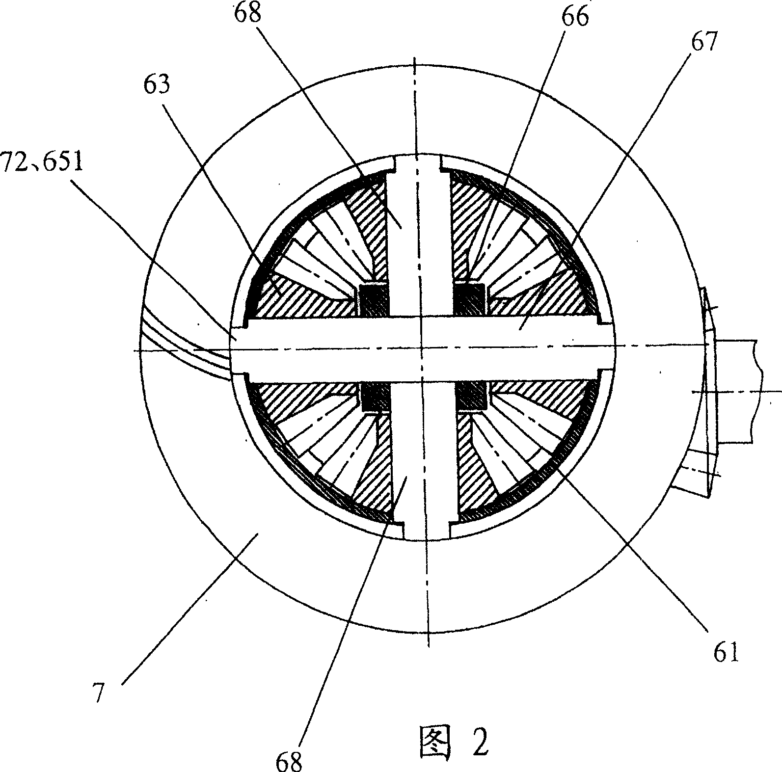 Main speed reducing device having dynamic branch off structure