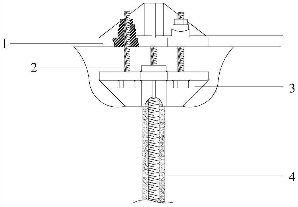 A bolt support structure and construction method for railway embankment slope reinforcement