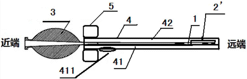 Delivery device of embolic protection device in blood vessel