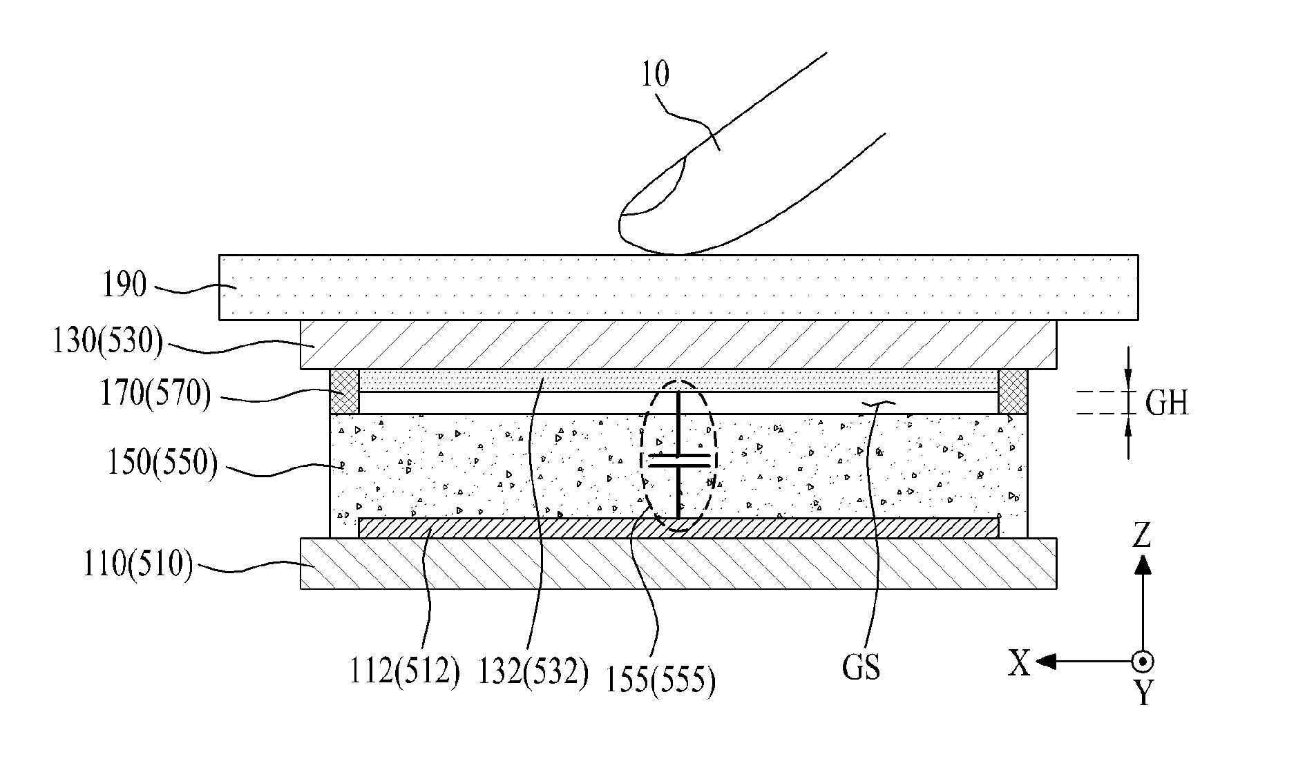 Touch screen device and method for driving thereof, and portable electronic device comprising the same