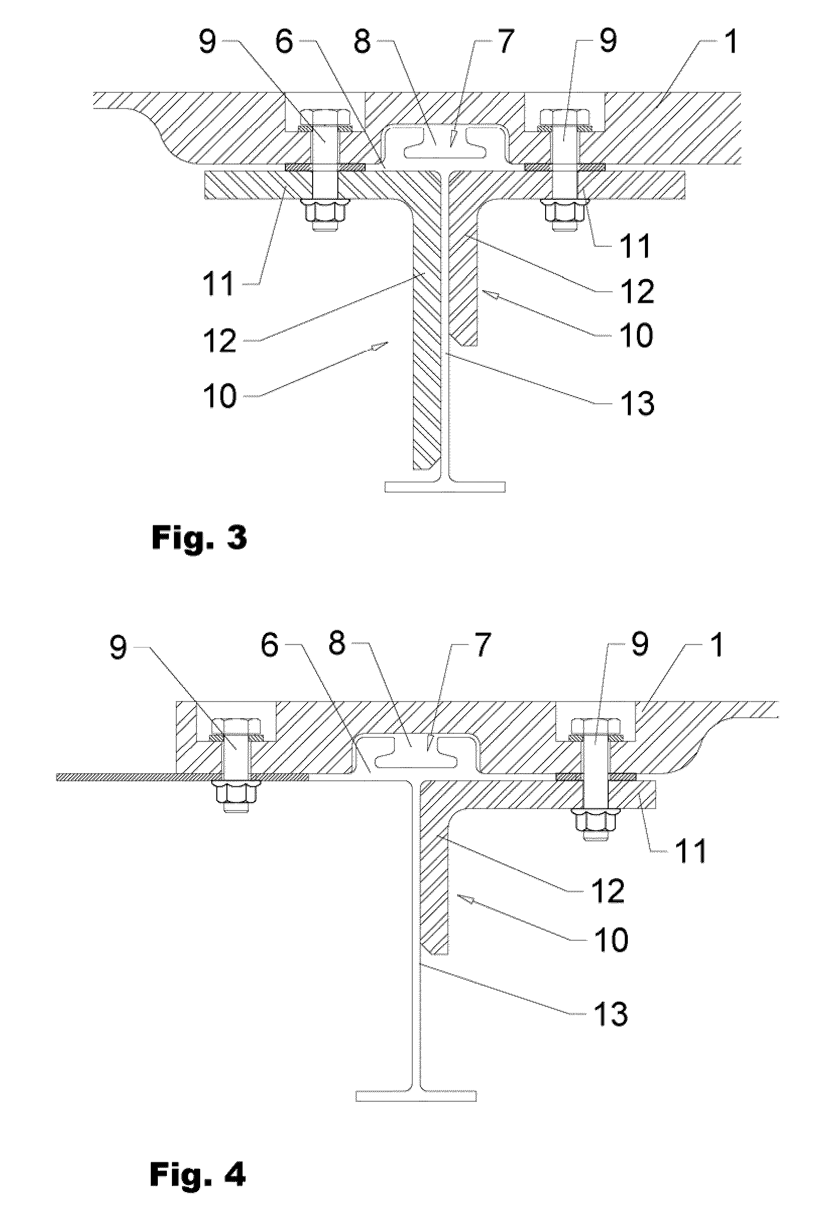 Adapter plate for airplane structure