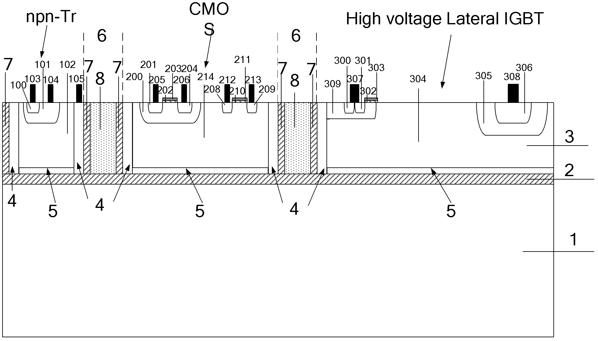 Semiconductor device used for SOI (silicon-on-insulator) high-voltage integrated circuit