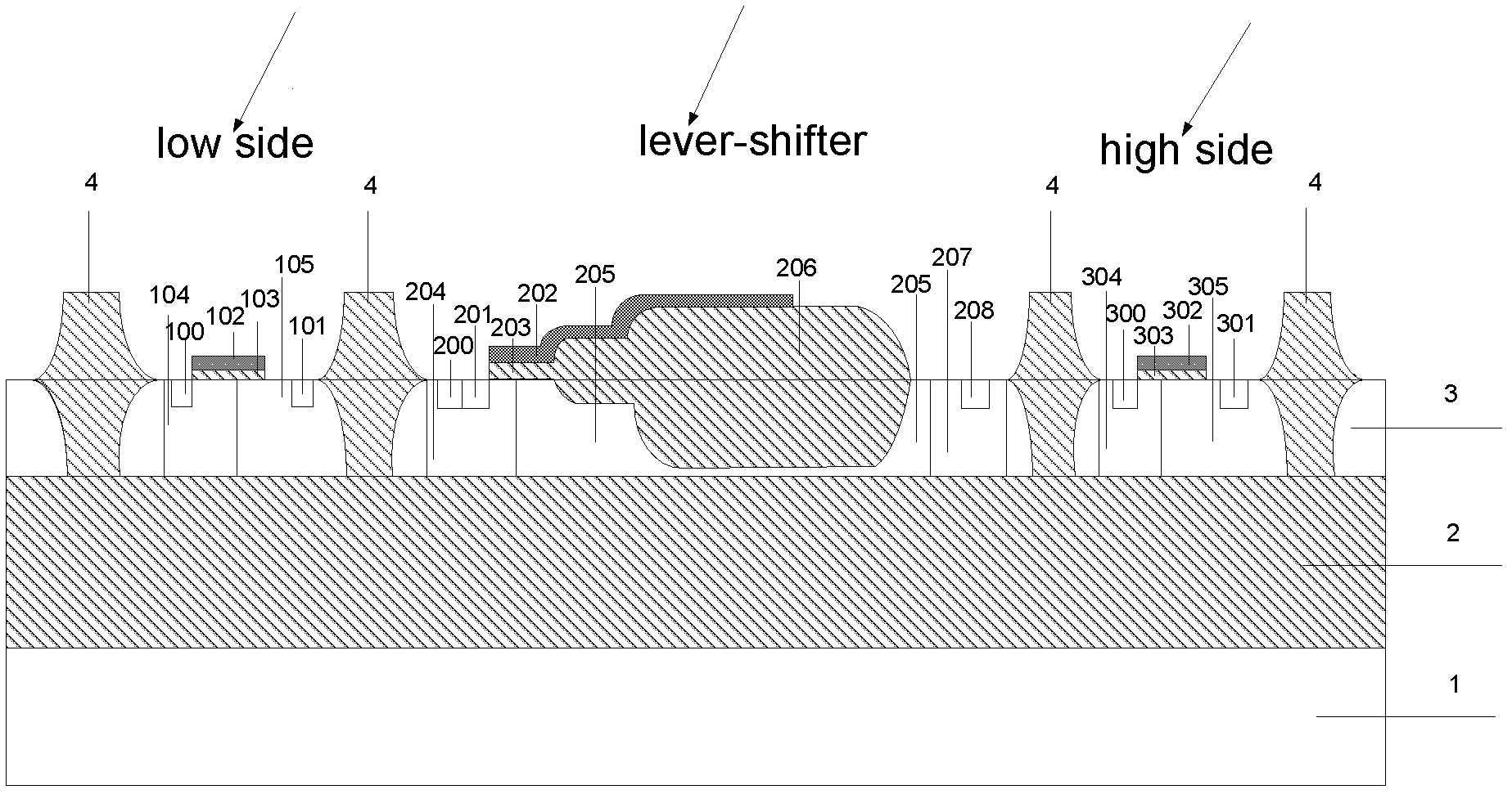 Semiconductor device used for SOI (silicon-on-insulator) high-voltage integrated circuit