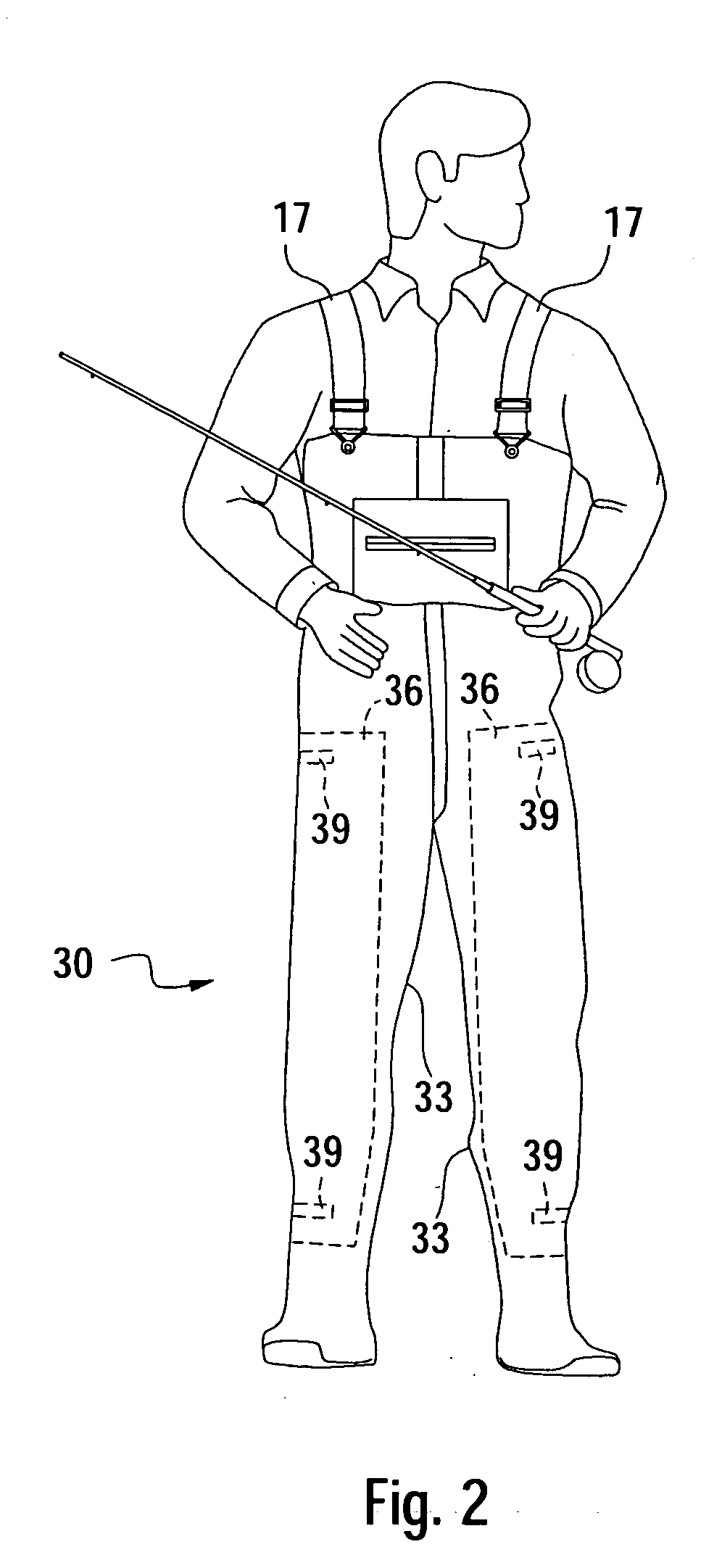 Wader having removable insulation