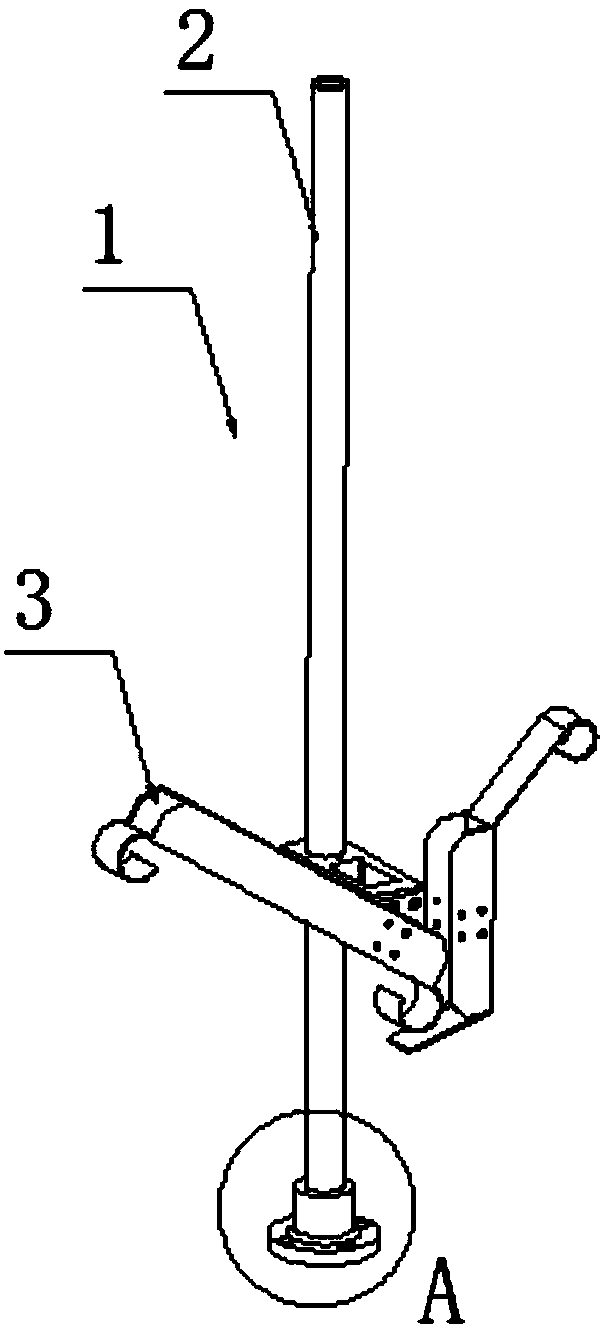 Sleeve-connection fixing device for feeding and hanging column for milk tea processing