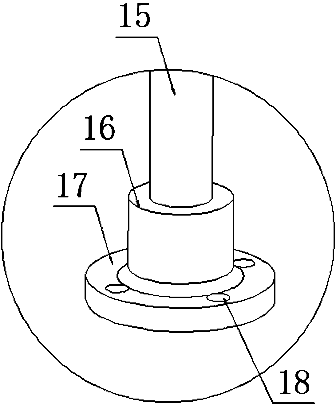 Sleeve-connection fixing device for feeding and hanging column for milk tea processing