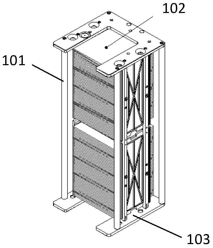 A buffer type blocking device for the transmission line of the crystalline silicon solar cell rack