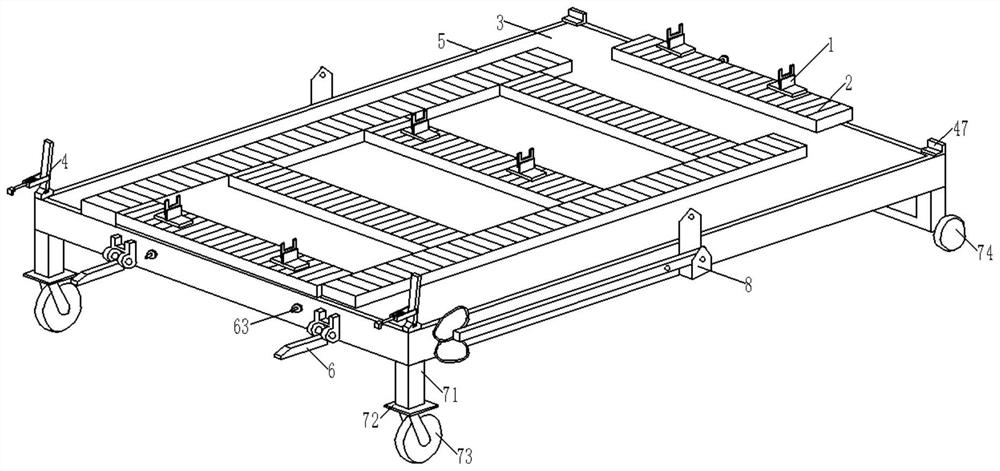 Bearing type passenger car chassis assembling, welding, overturning, transferring and splicing integrated tool