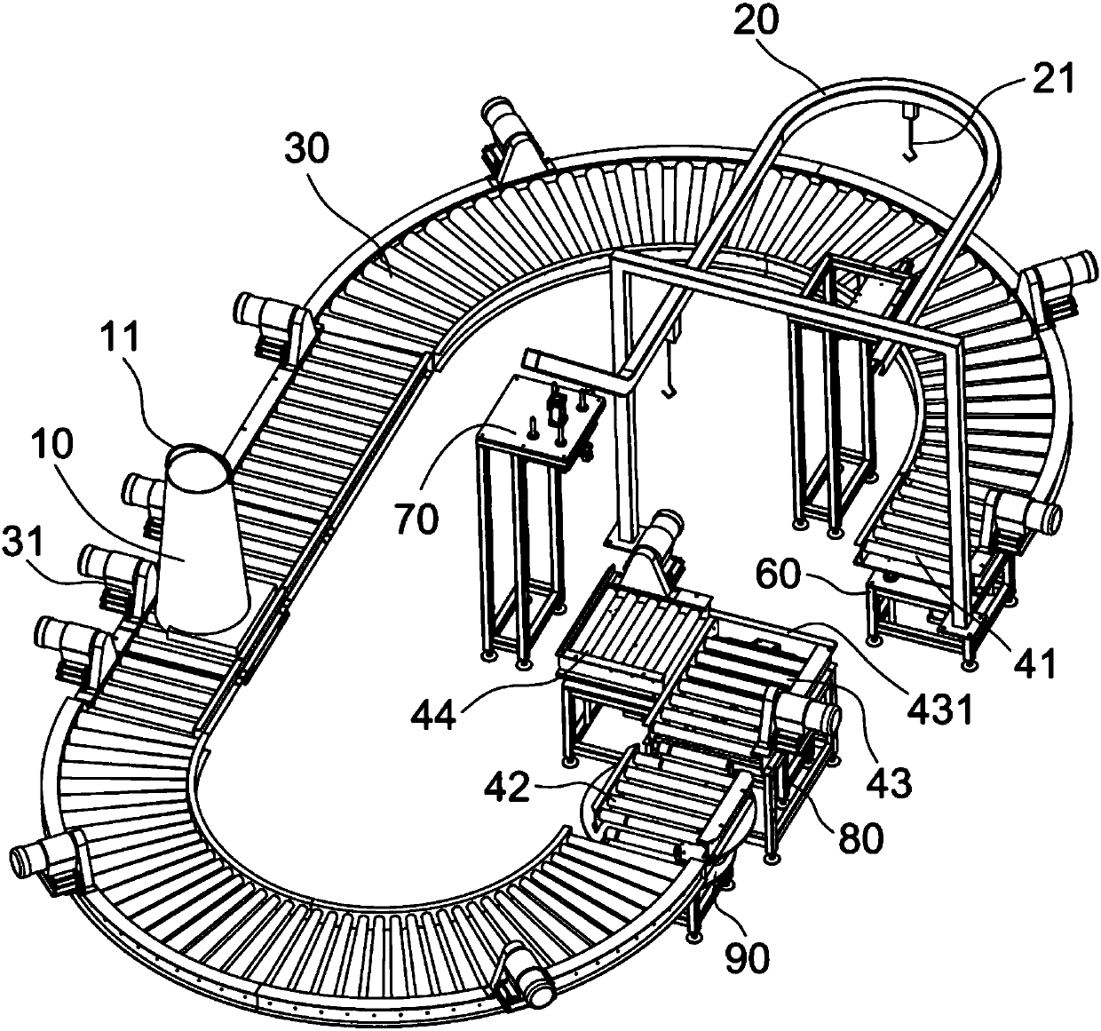 A loading and unloading conveying mechanism