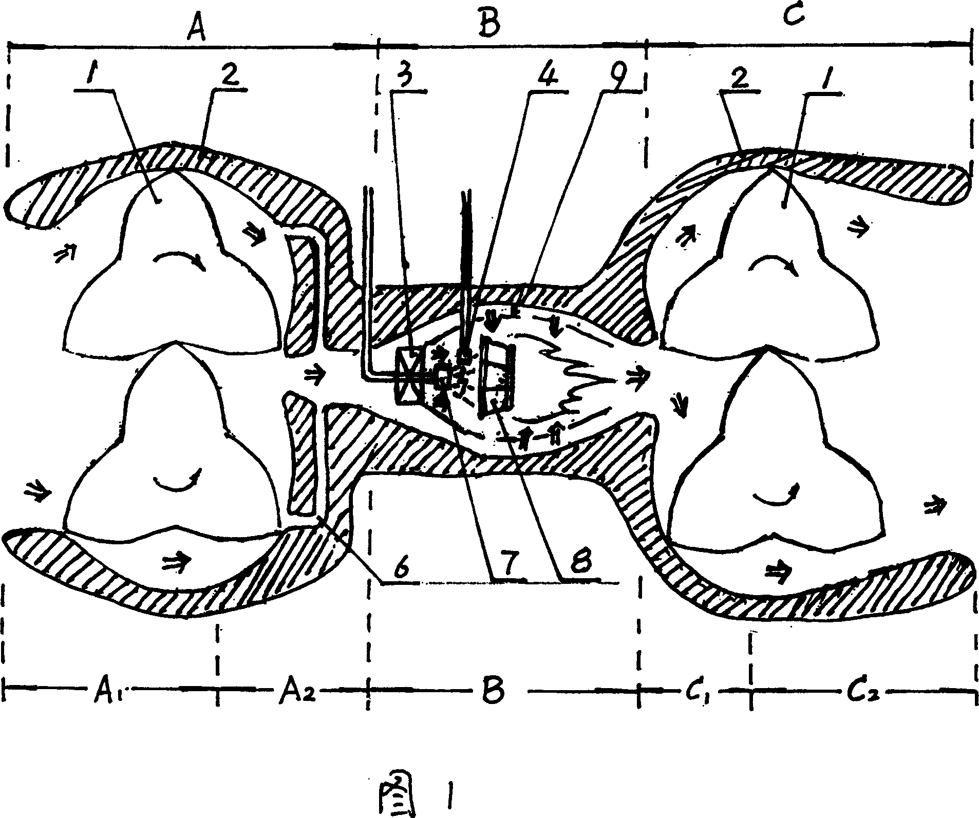 Internal combustion engine of disrotatory rotor