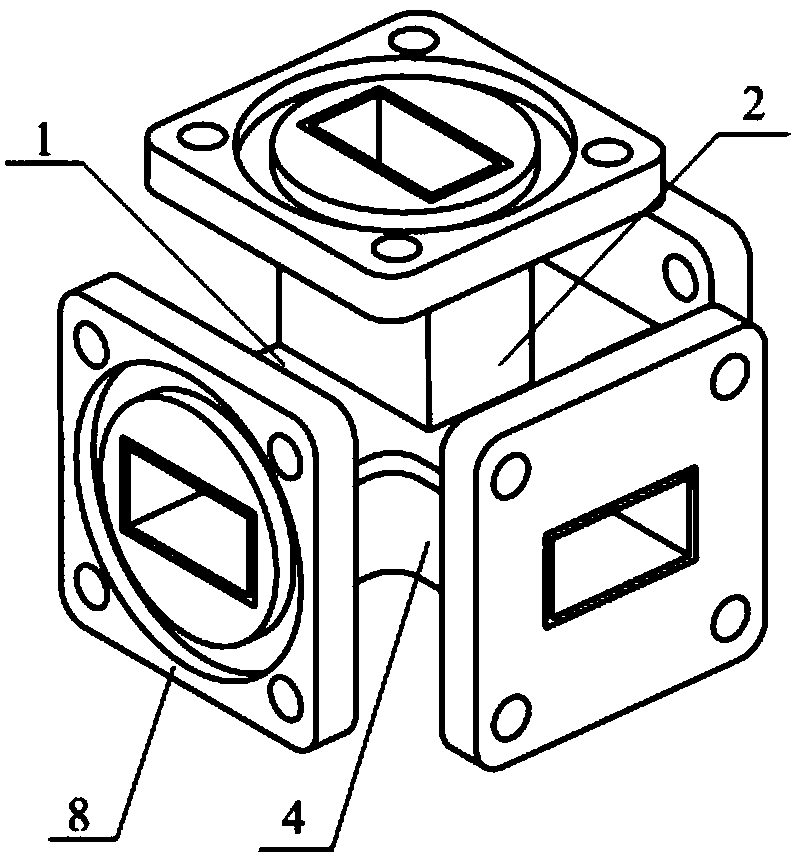 Broadband rectangular waveguide magic T