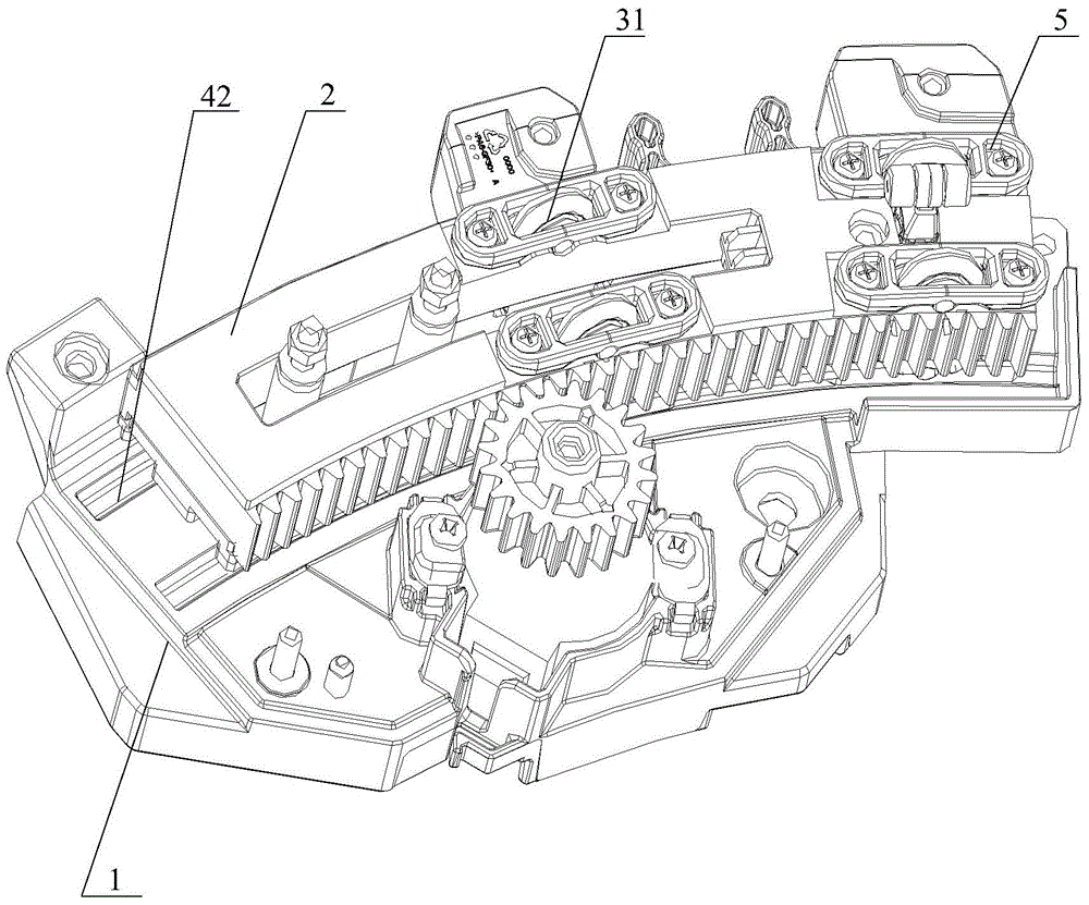 Air conditioner and door panel moving device thereof