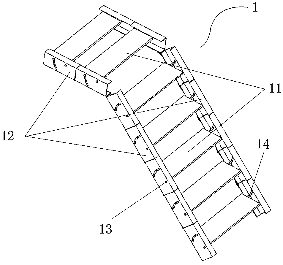 An adjustable pull ladder, a mobile substation base and a mobile substation