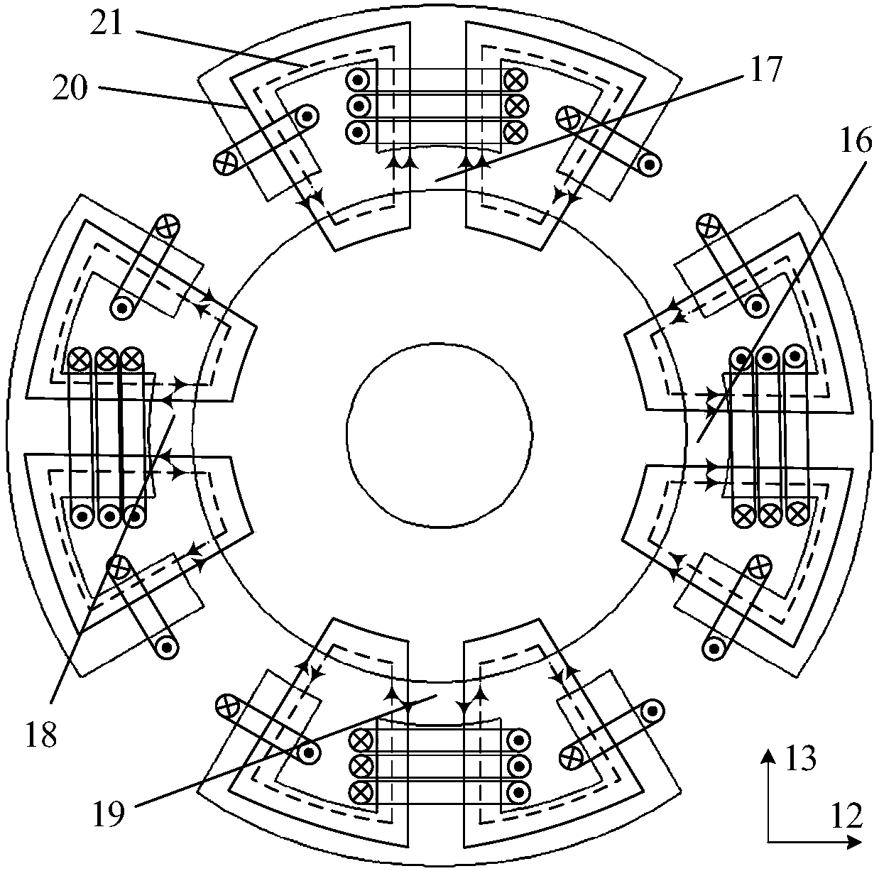 A conical magnetic levitation dual-channel switched reluctance motor and its control method