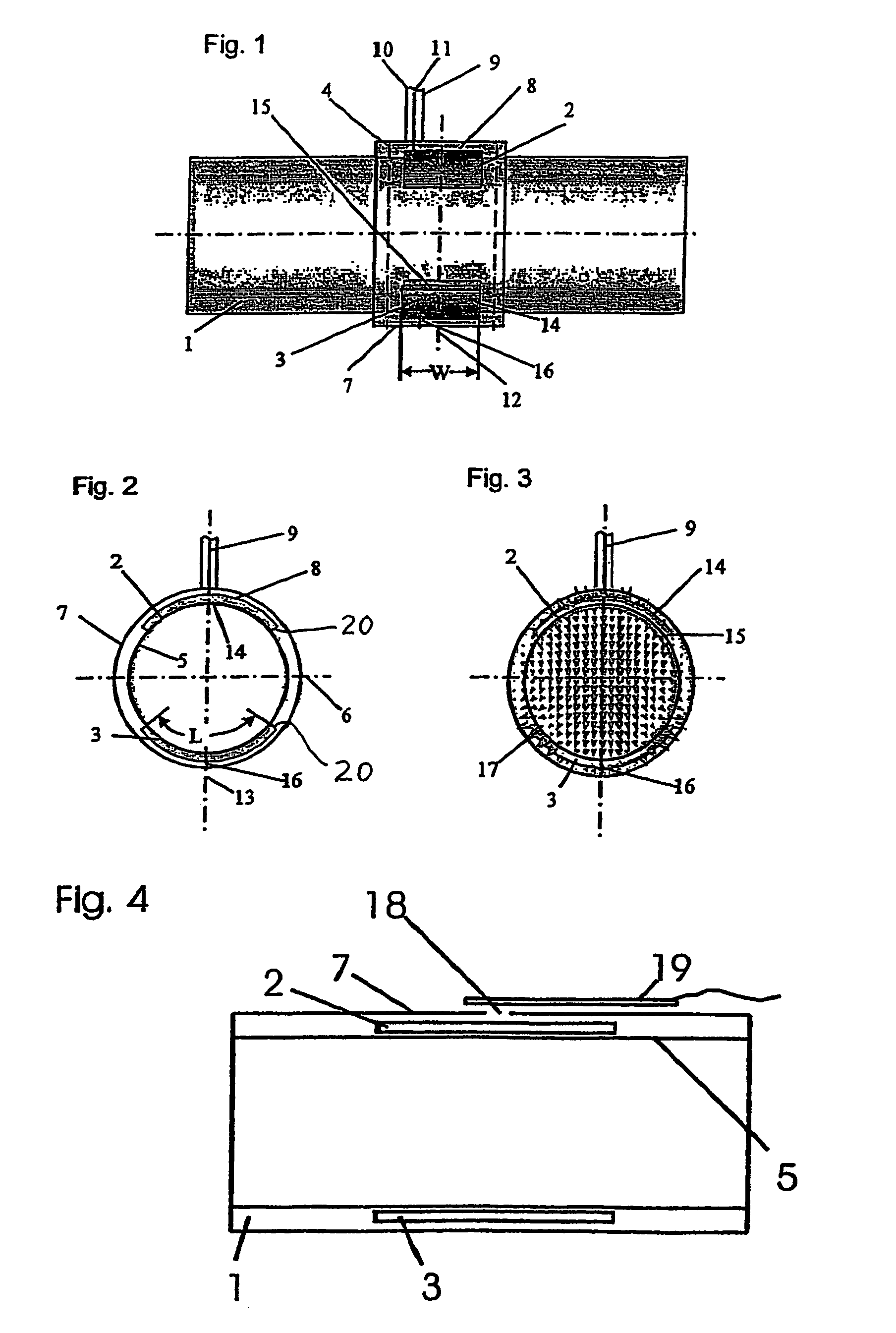 Antenna device for injecting or extracting microwaves into/from tubular hollow bodies, and device for measuring mass flow by using antenna devices of this type