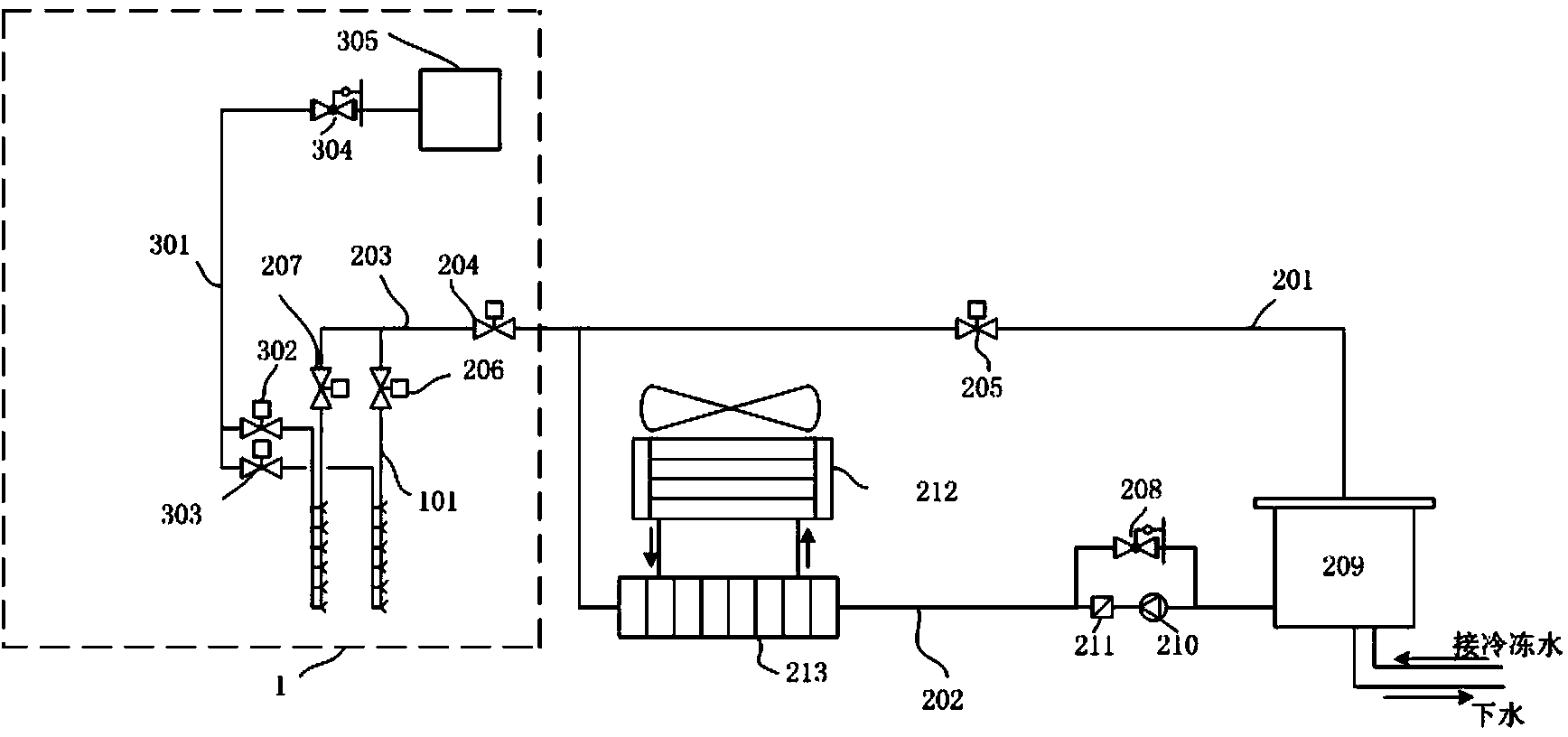 Snow making device for V-shaped insulator chain snow covering test and operation method thereof
