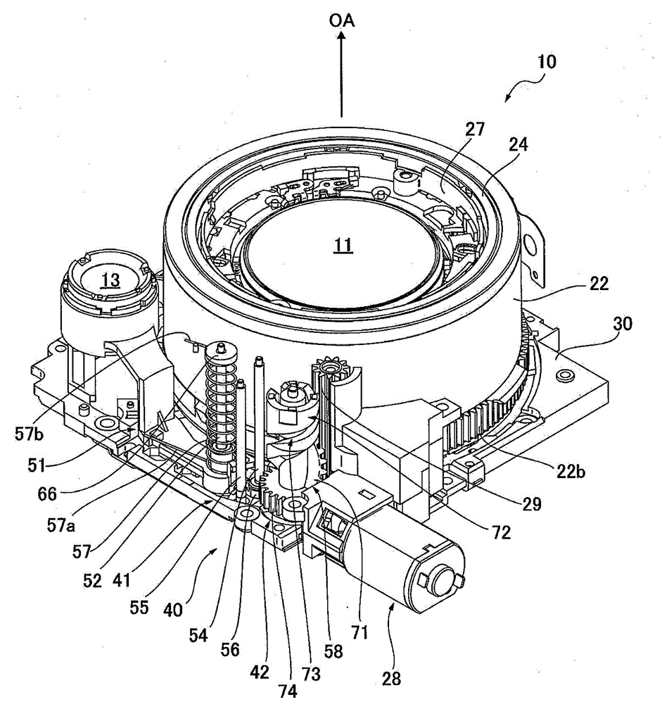 Lens and camera