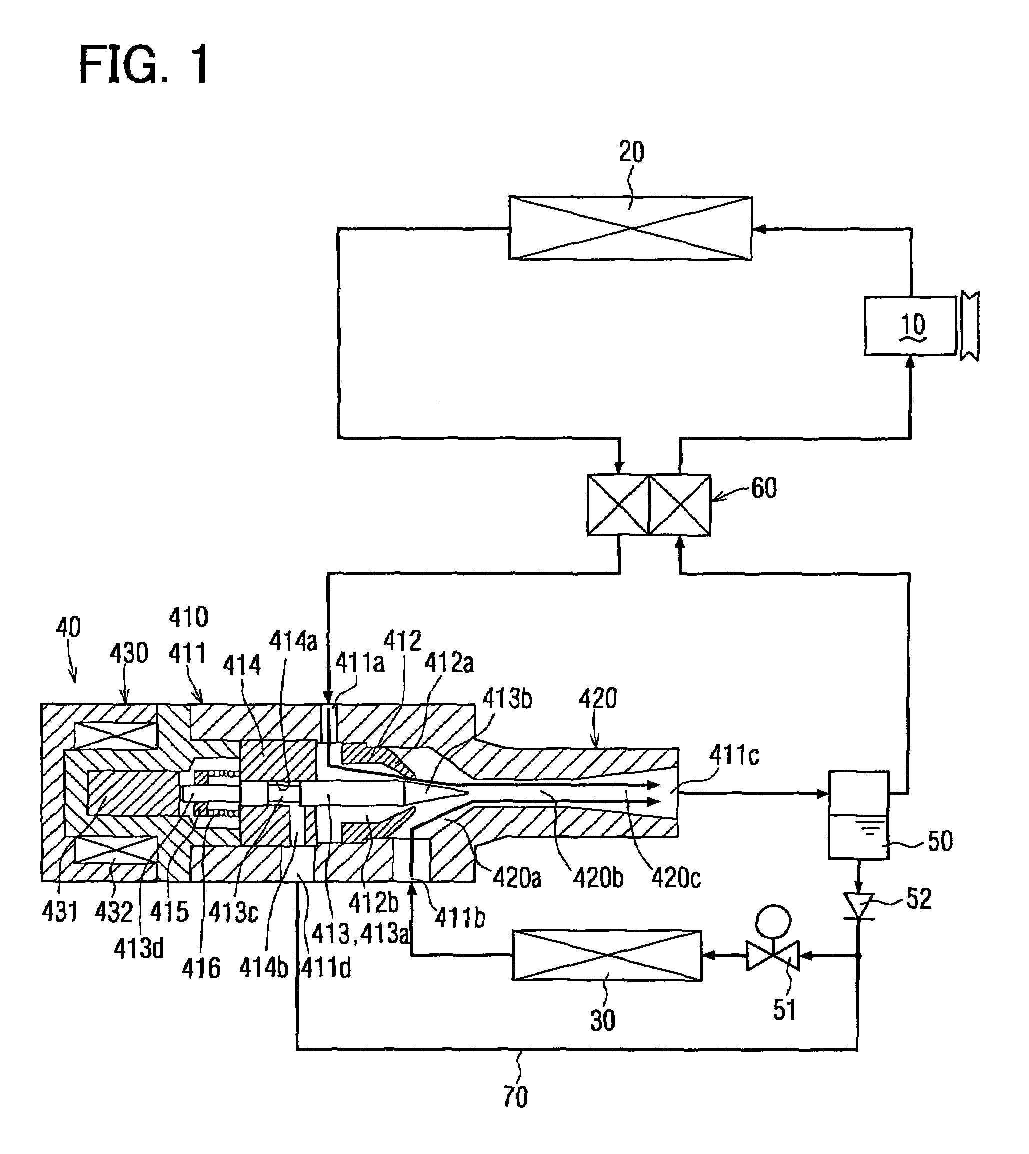 Ejector cycle and ejector device