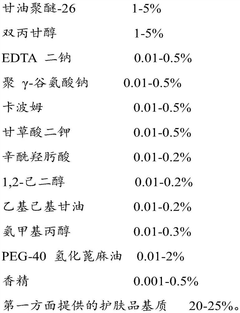 Skin care product matrix, skin care product and preparation method and application of skin care product