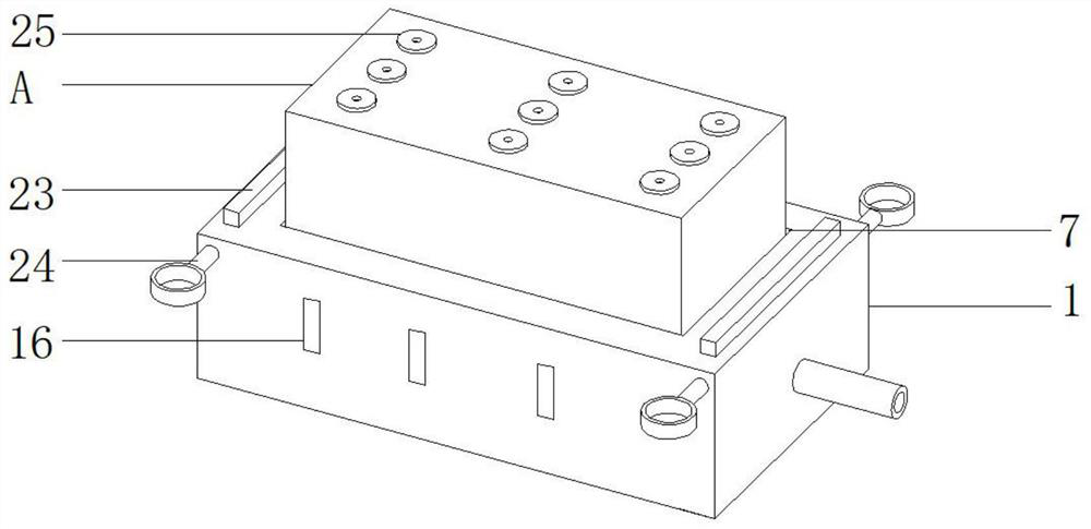 Box container plastic uptake mould capable of conveniently de-moulding