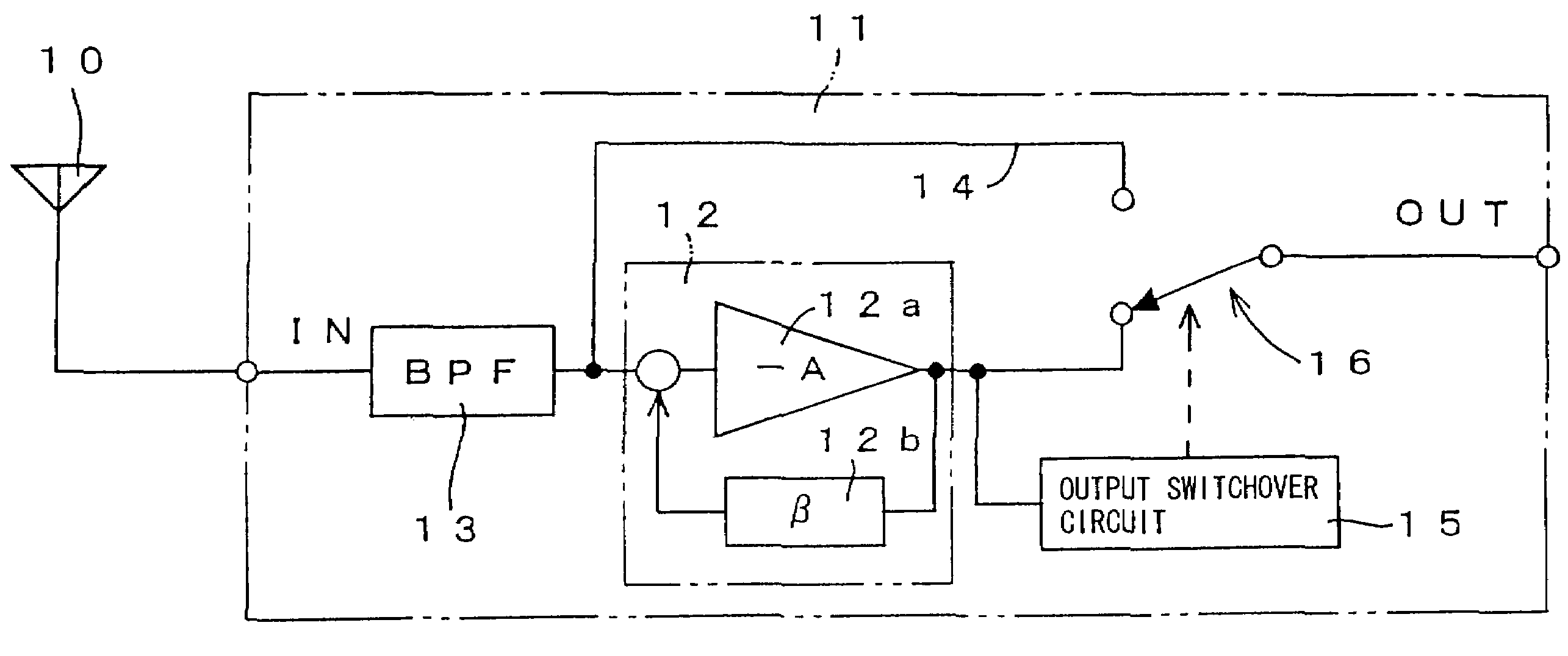 Antenna amplifier and shared antenna amplifier