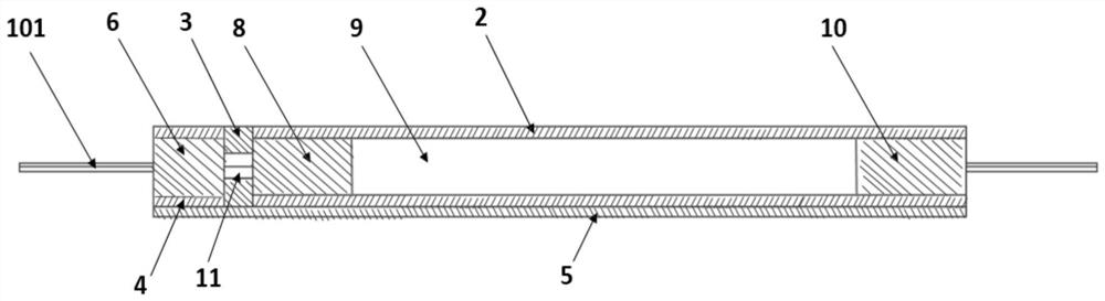 High-efficiency FBG high-temperature sensor and working and manufacturing method thereof