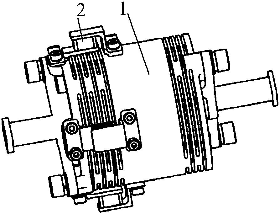 Hinge-type buffer device for satellite flywheel vibration isolation bracket