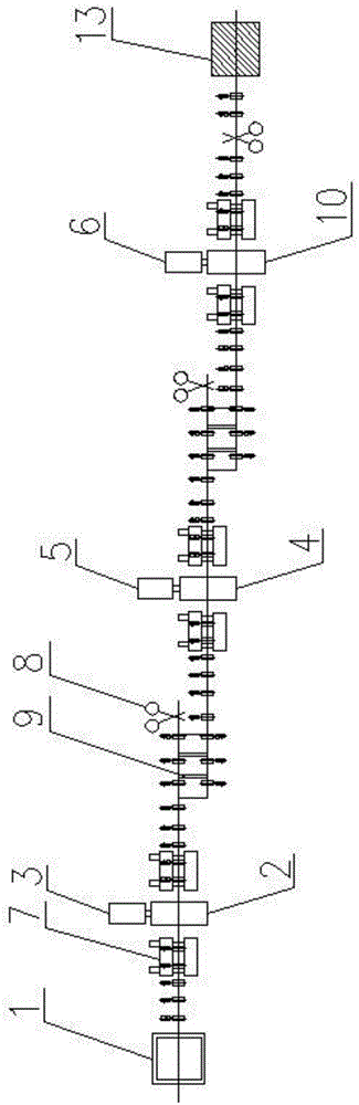 Profile steel rolling production line and production method thereof