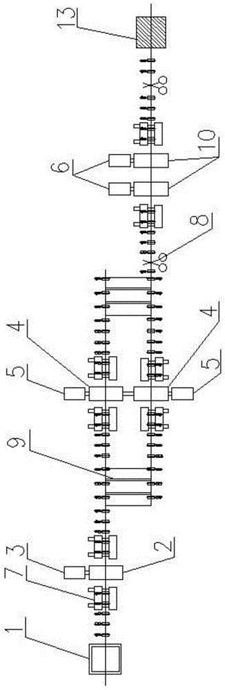 Profile steel rolling production line and production method thereof