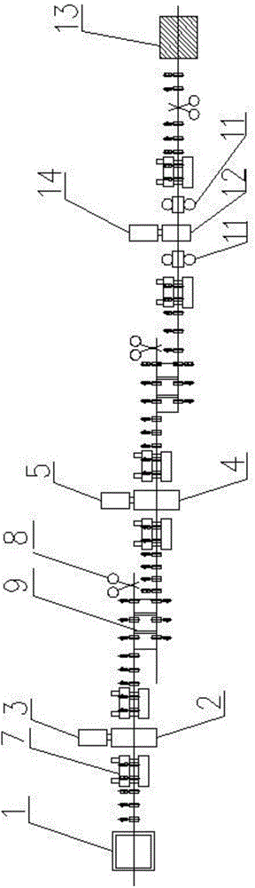 Profile steel rolling production line and production method thereof